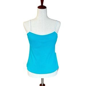 Beach House Swim Textured Tankini Top Square Neck Underwire Blue Size 8